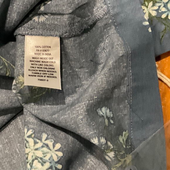 Ana Womens Top Size M Blue Floral Blouse 3/4 Sleeved NWT - Picture 9 of 9